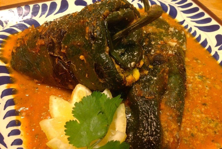 Black Bean and Corn Chile Relleno
