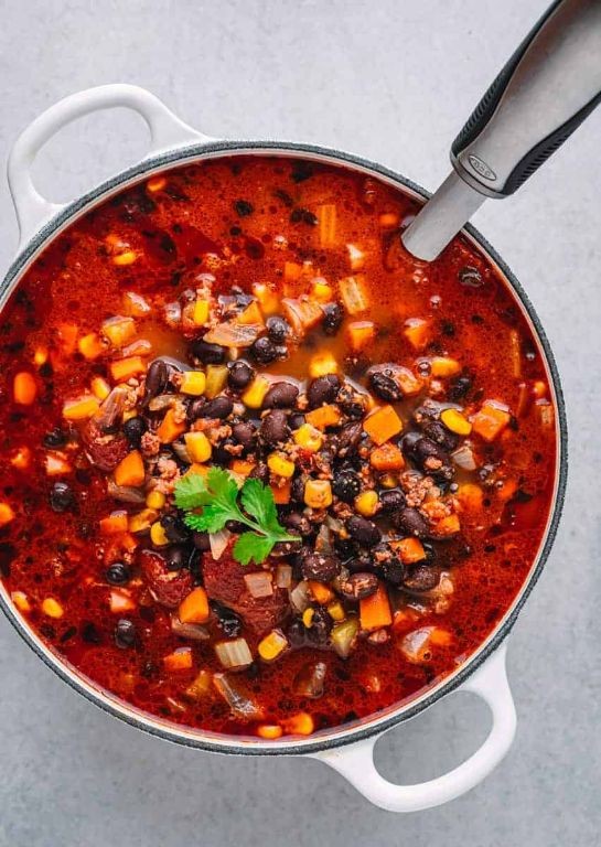 Black Bean and Corn Soup with Chorizo