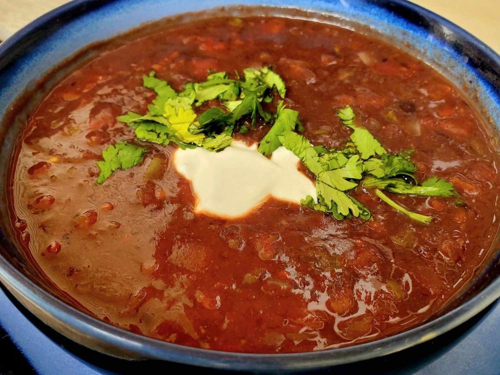 Black Bean and Tomato Soup with Fresh Herbs