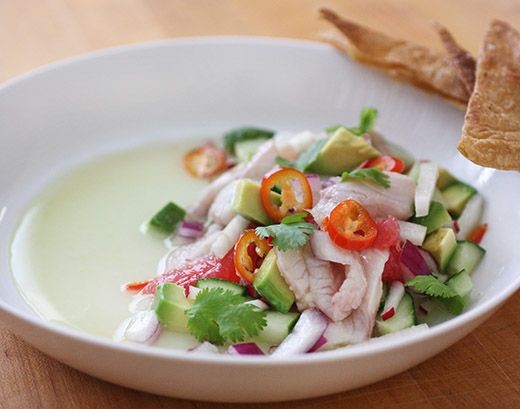 Black Drum Ceviche with Lime and Cilantro