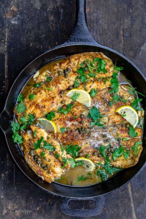 Black Drum Piccata with White Wine Sauce