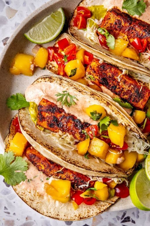 Black Drum Tacos with Mango Salsa
