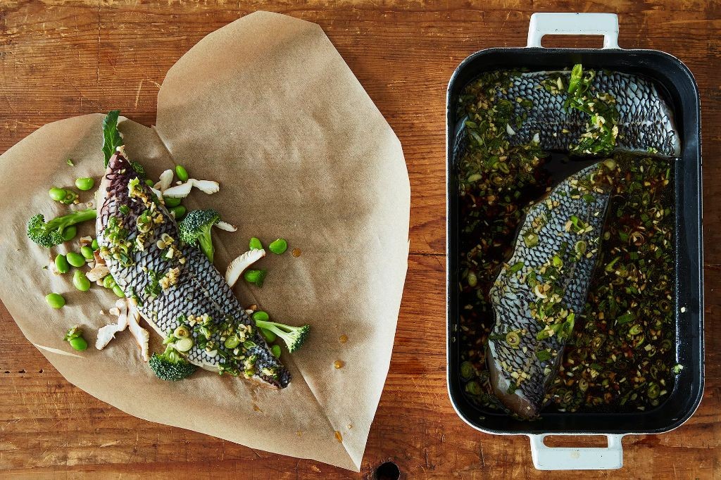 Black Drum en Papillote with Vegetables