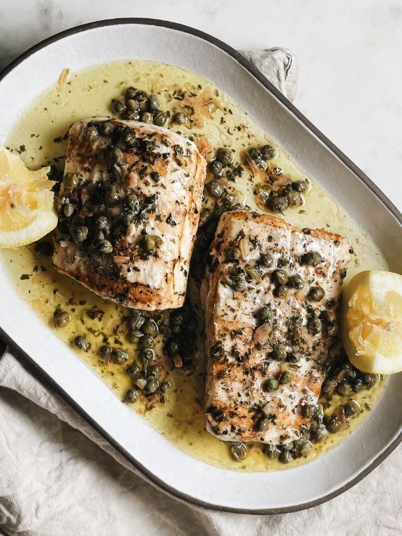 Black Drum with Lemon Caper Sauce