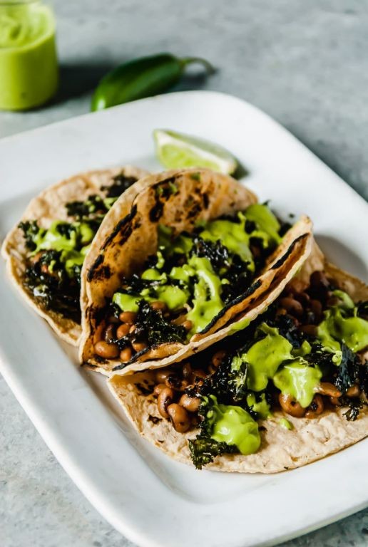 Black Eyed Peas and Avocado Tacos