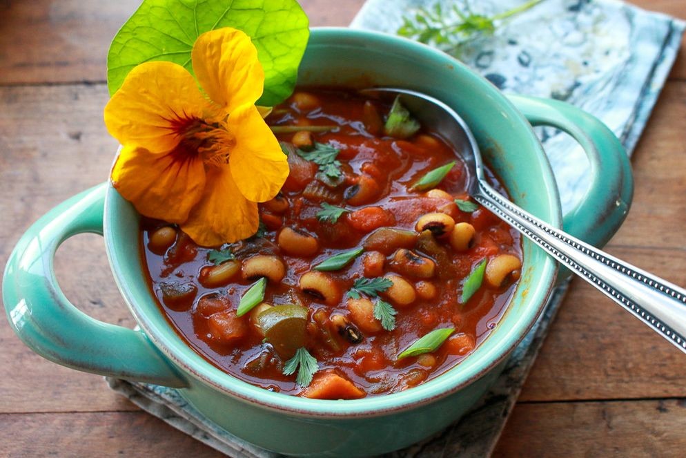 Black Eyed Peas and Sweet Potato Chili
