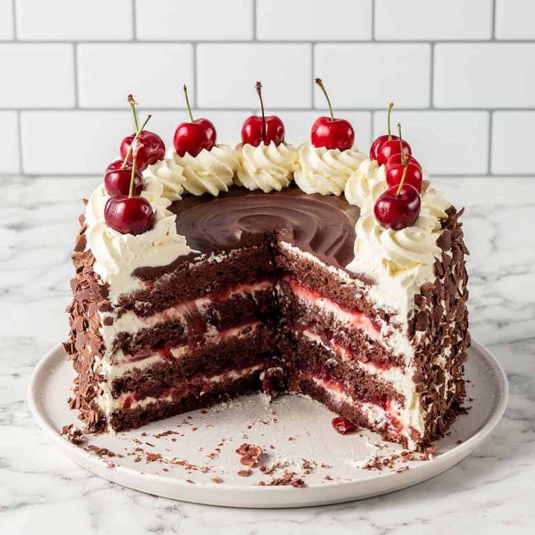 Black Forest Chantilly Cake with Cherry Filling