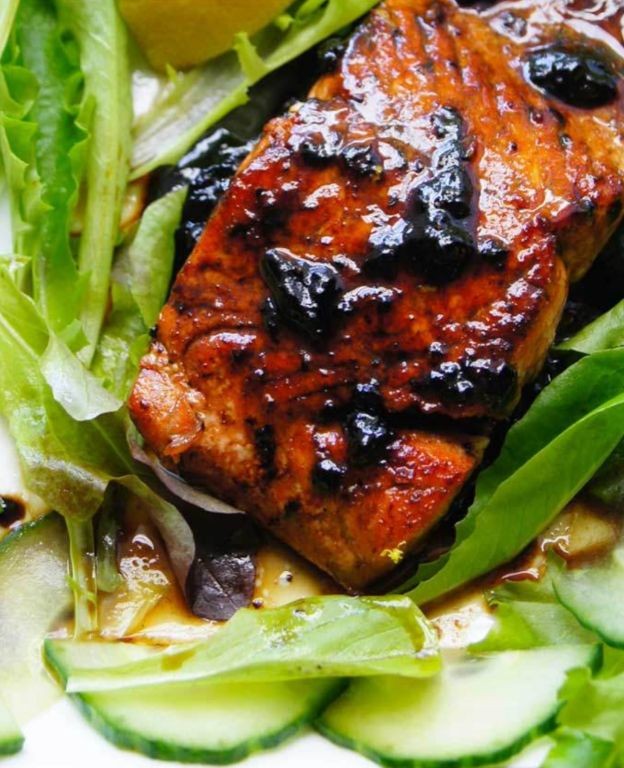 Black Garlic Honey Glazed Salmon