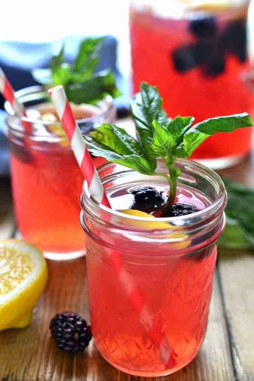 Blackberry Basil Vodka Gimlet