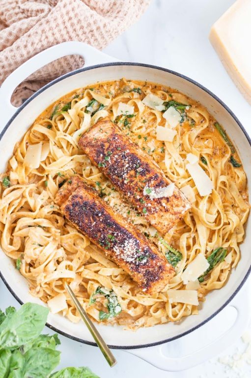 Blackened Cajun Salmon Pasta