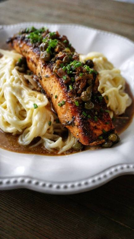 Blackened Salmon Pasta with Creamy Alfredo Sauce