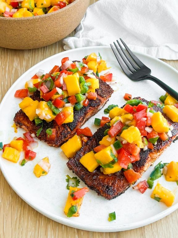Blackened Salmon with Mango Salsa
