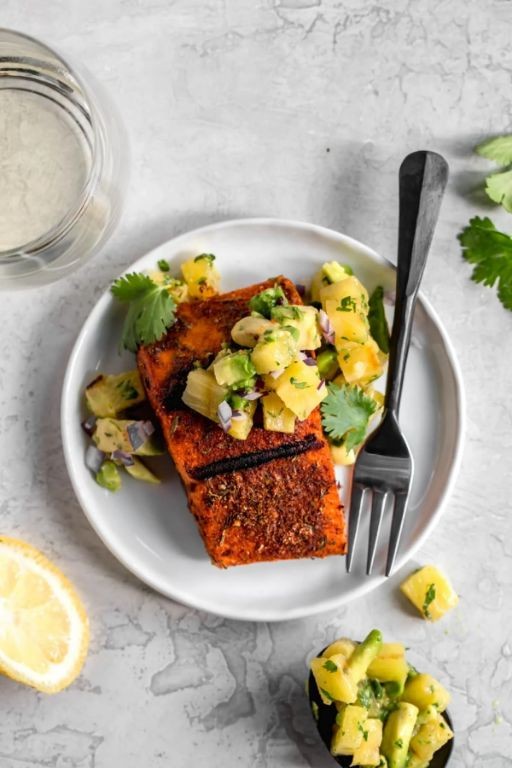 Blackened Salmon with Pineapple Glaze