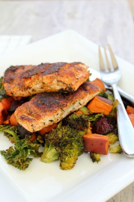 Blackened Salmon with Roasted Vegetables