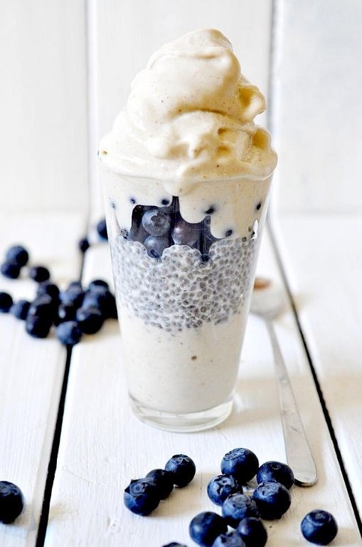 Blueberry Coconut Chia Ice Cream