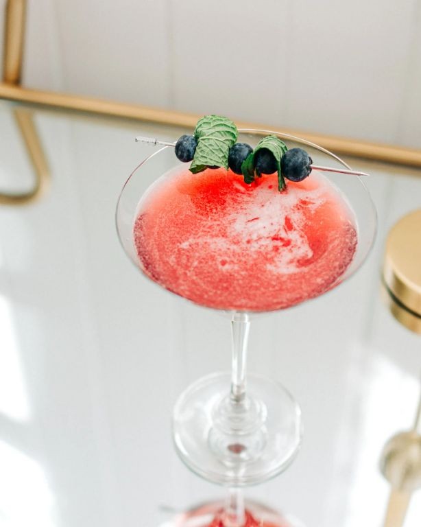 Blueberry Cosmopolitan with a Hint of Mint