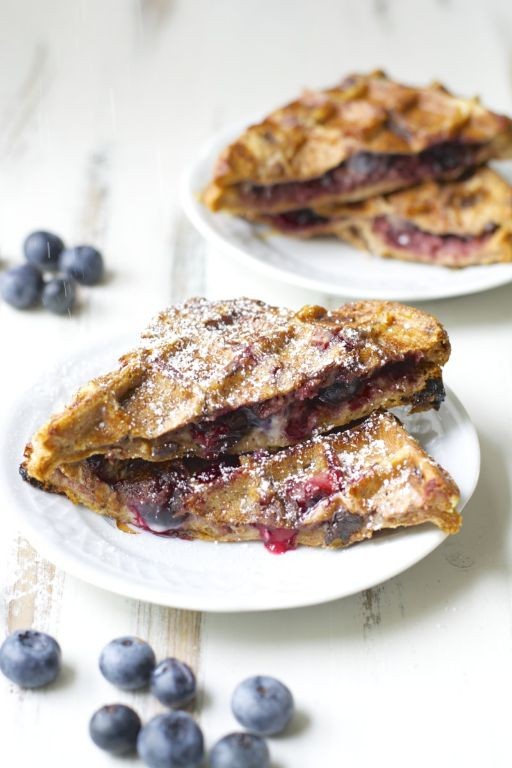 Blueberry Cream Cheese Stuffed Waffles