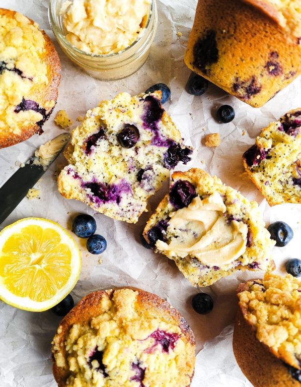 Blueberry Lemon Sweet Cornbread Muffins