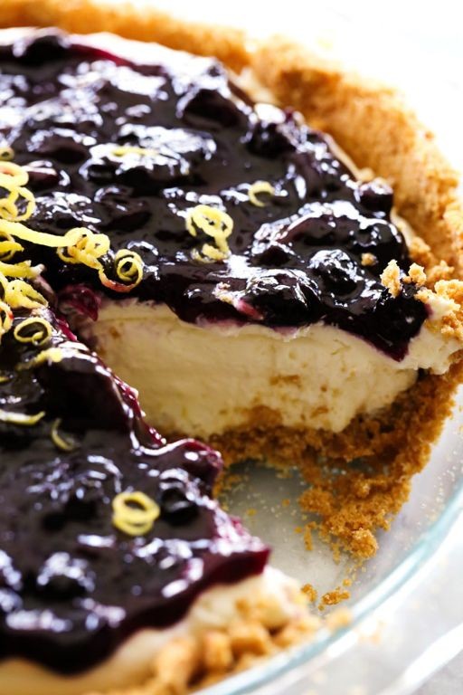 Blueberry Lemonade Pie with Marshmallow Topping