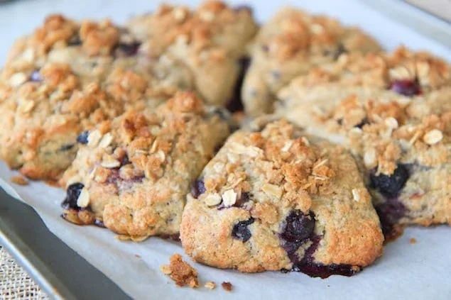Blueberry Scones with a Brown Sugar Crumble