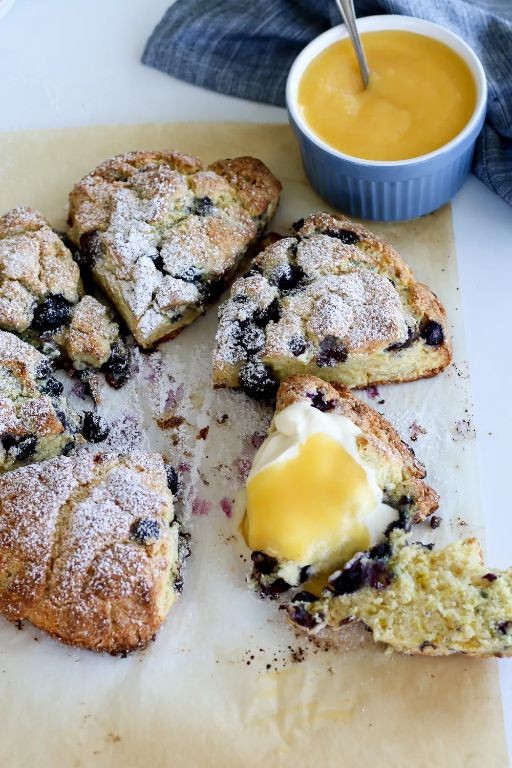 Blueberry Scones with a Creamy Lemon Curd Filling
