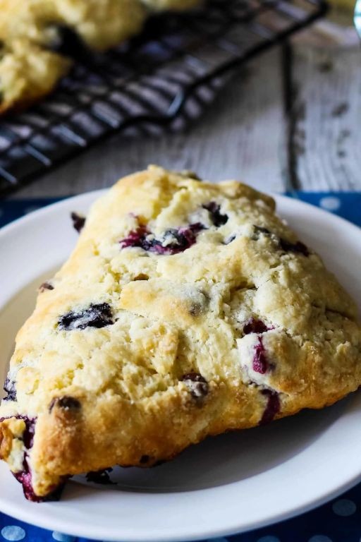 Blueberry Scones with a Dark Chocolate Drizzle