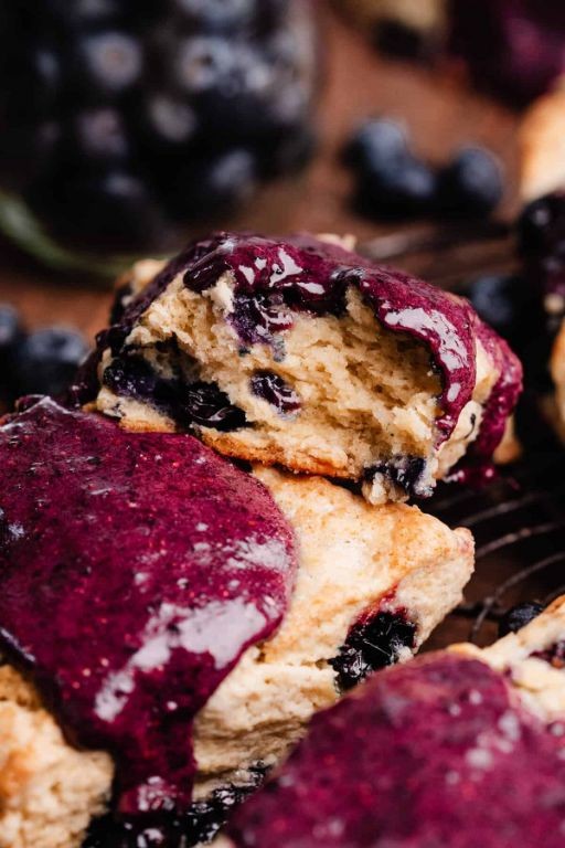Blueberry Scones with a Spiced Apple Glaze