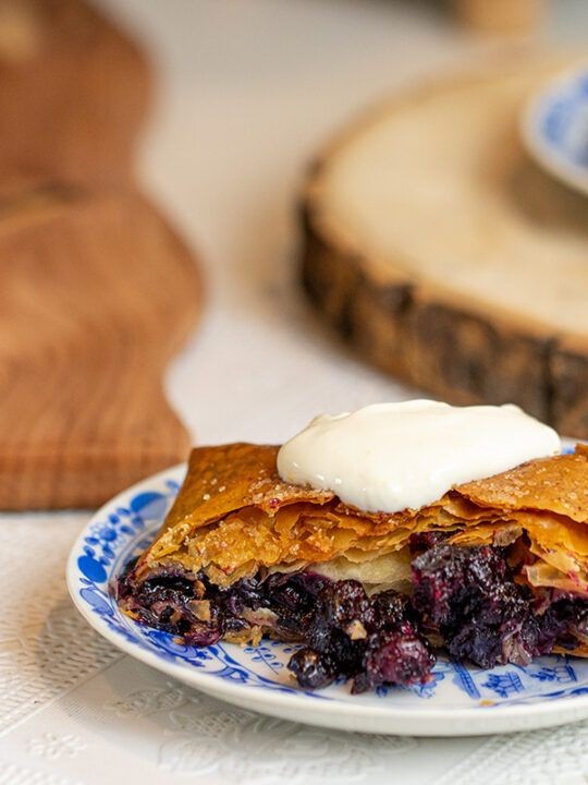 Blueberry Strudel with Phyllo Dough
