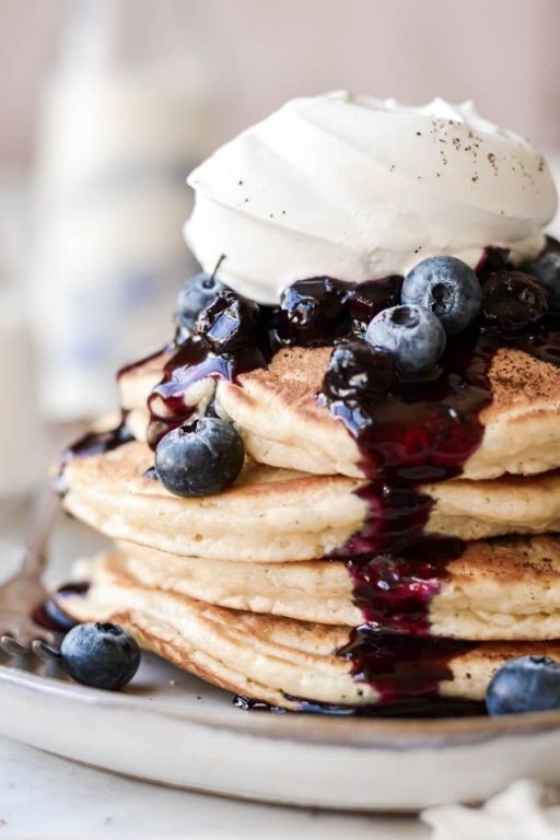Blueberry Swirl Sweet Cream Pancakes