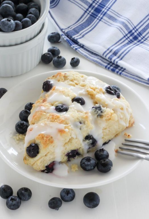 Blueberry and Ricotta Scones with a Citrus Glaze