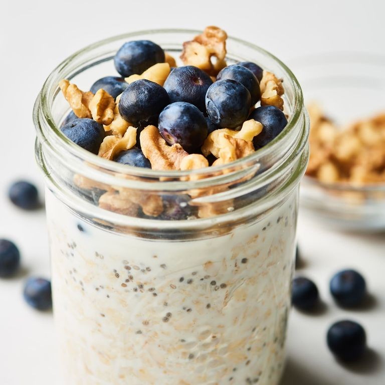 Blueberry and Walnut Overnight Oats