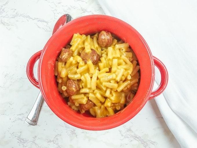 Boxed Mac and Cheese with Hot Dogs