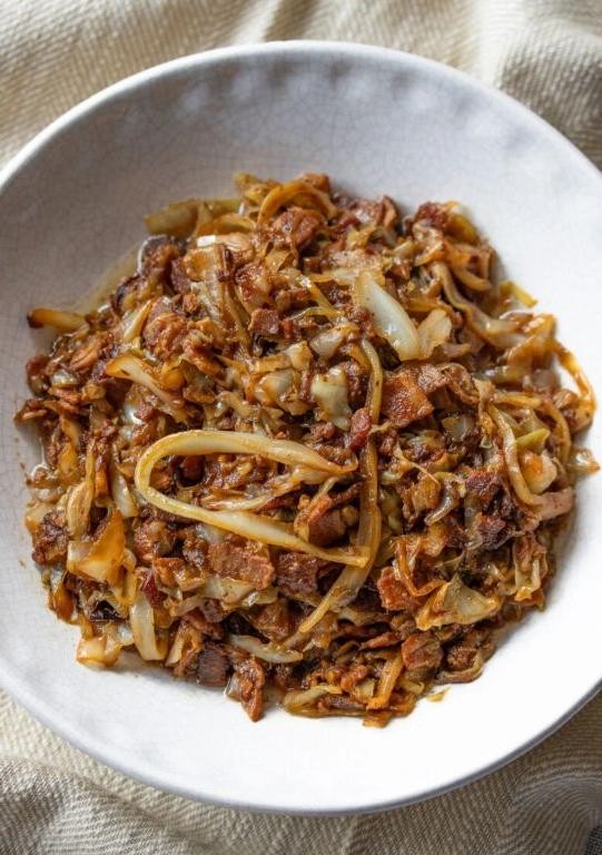 Braised Mirliton with Bacon and Onions