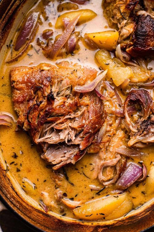 Braised Pork Cushion with Apples and Cider