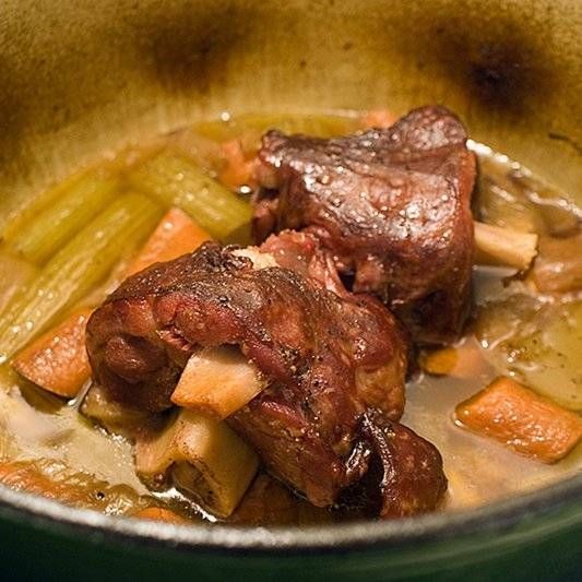 Braised Smoked Ham Shank with Root Vegetables