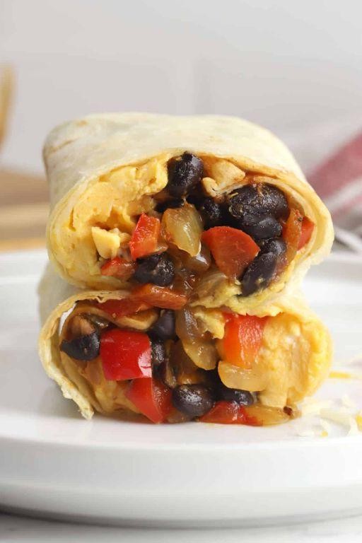 Breakfast Burrito Wrap with Black Beans