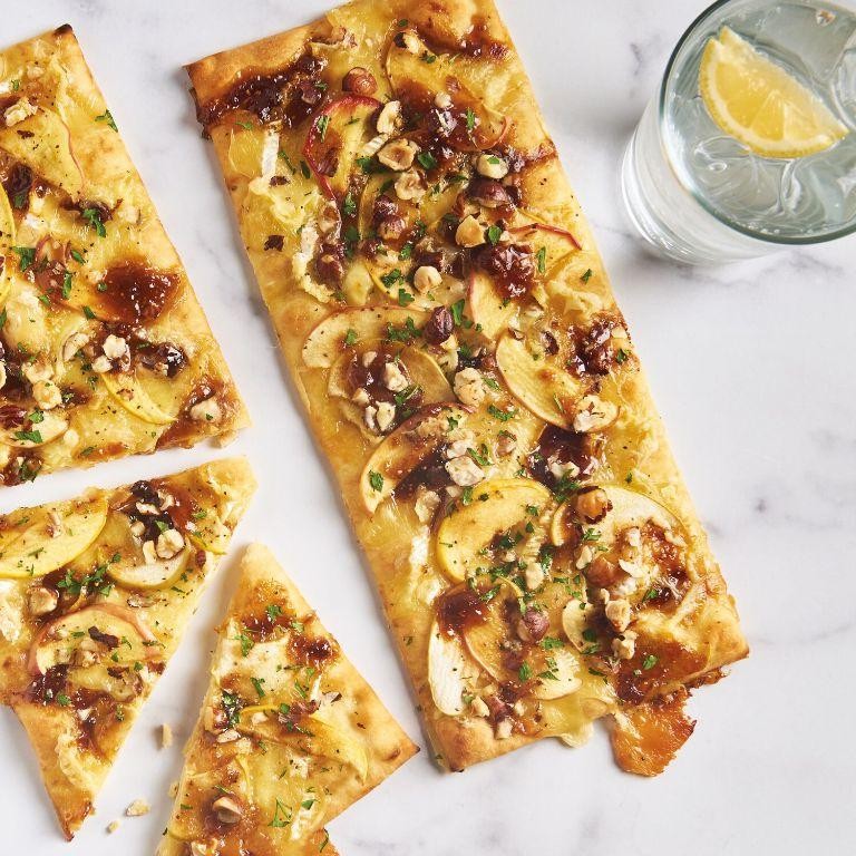 Brie and Apple Jam Flatbread