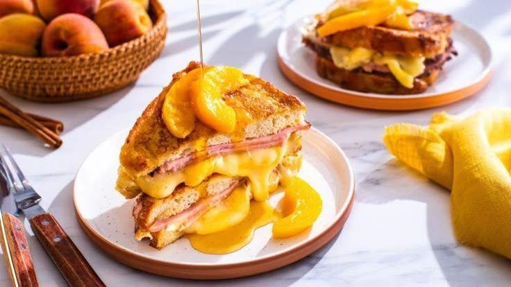 Brie and Peach Jam Stuffed French Toast