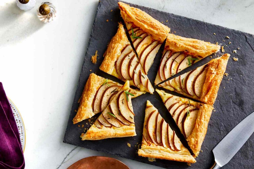 Brie and Pear Puff Pastry Tartlets