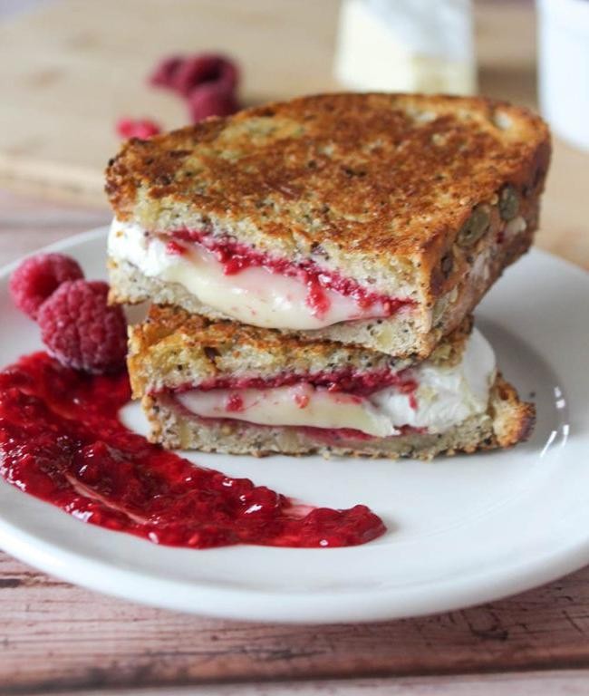 Brie and Raspberry Jam Grilled Cheese