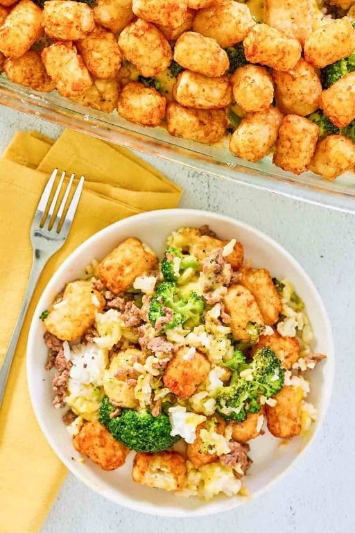 Broccoli Cheese Tater Tot Casserole