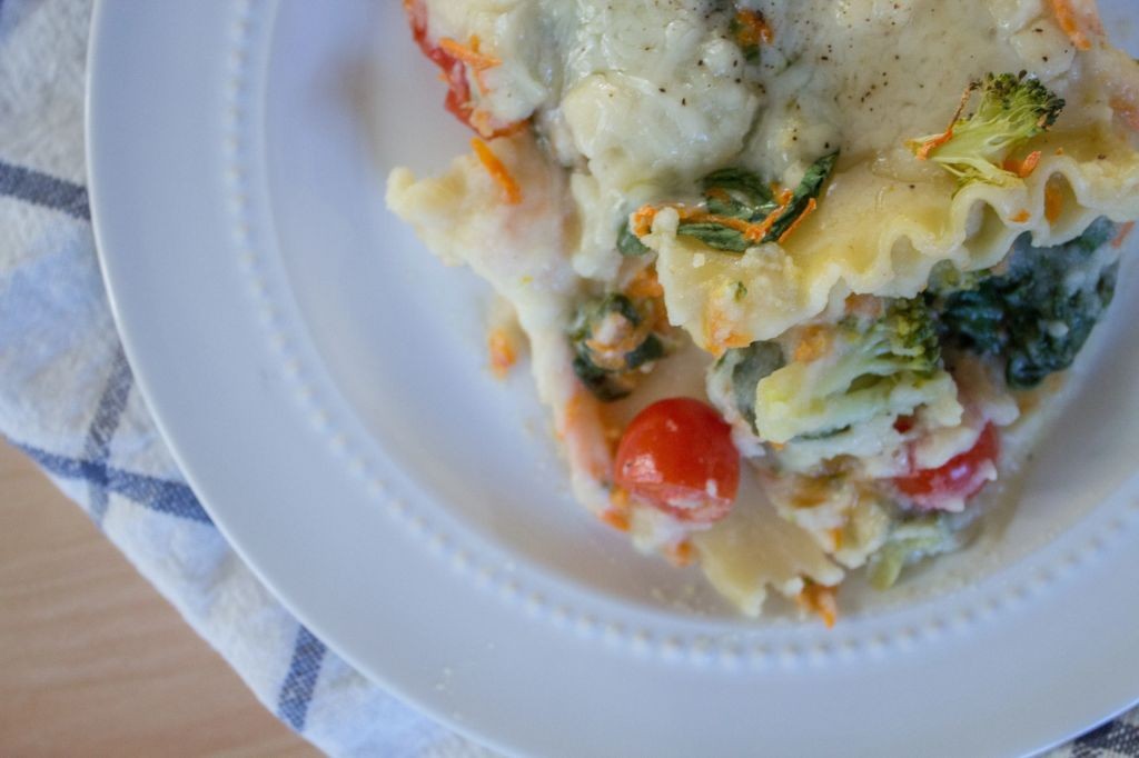 Broccoli and Cauliflower Alfredo Lasagna