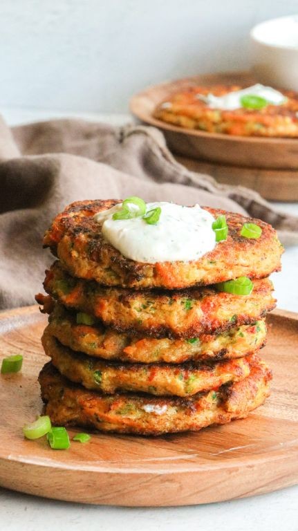 Broccoli and Cauliflower Fritters with Yogurt Dip