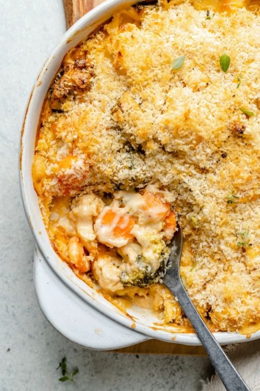 Broccoli and Cauliflower Gratin