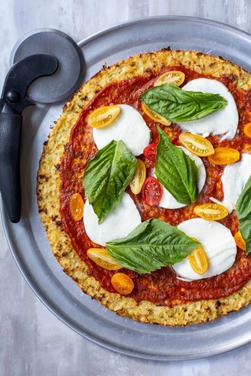 Broccoli and Cauliflower Pizza Crust with Marinara