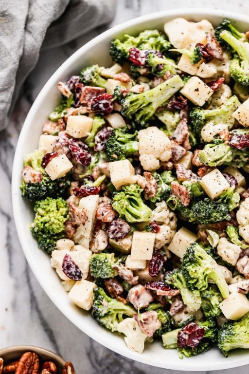 Broccoli and Cauliflower Salad with Bacon