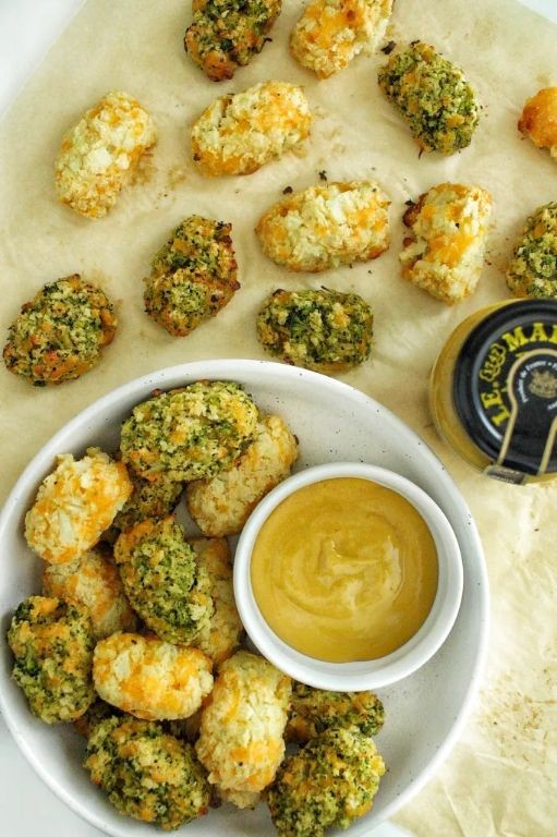 Broccoli and Cauliflower Tots with Spicy Aioli