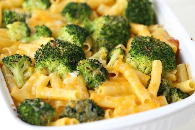 Broccoli and Cheddar Baked Mostaccioli