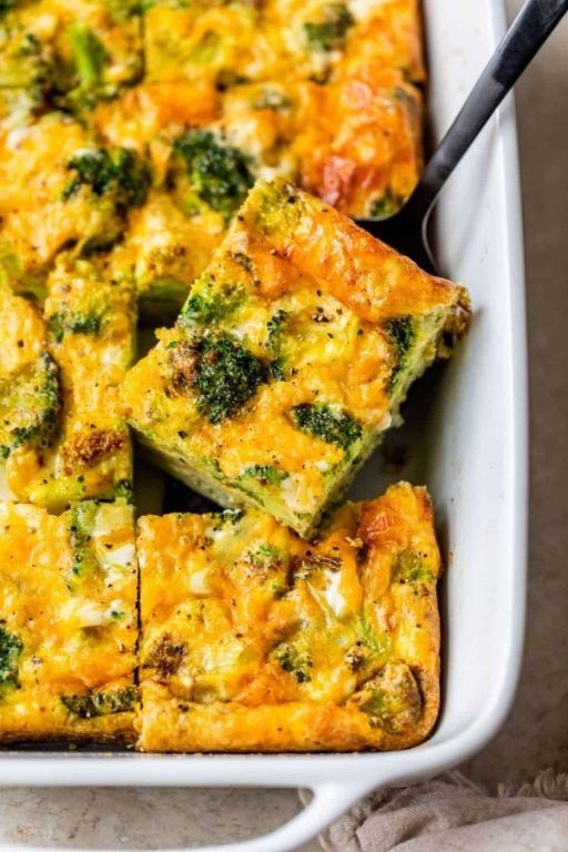 Broccoli and Cheddar Egg Bake