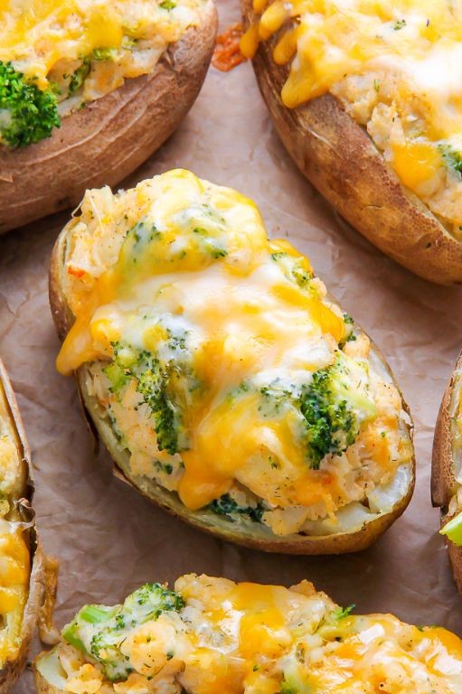 Broccoli and Cheese Stuffed Potatoes